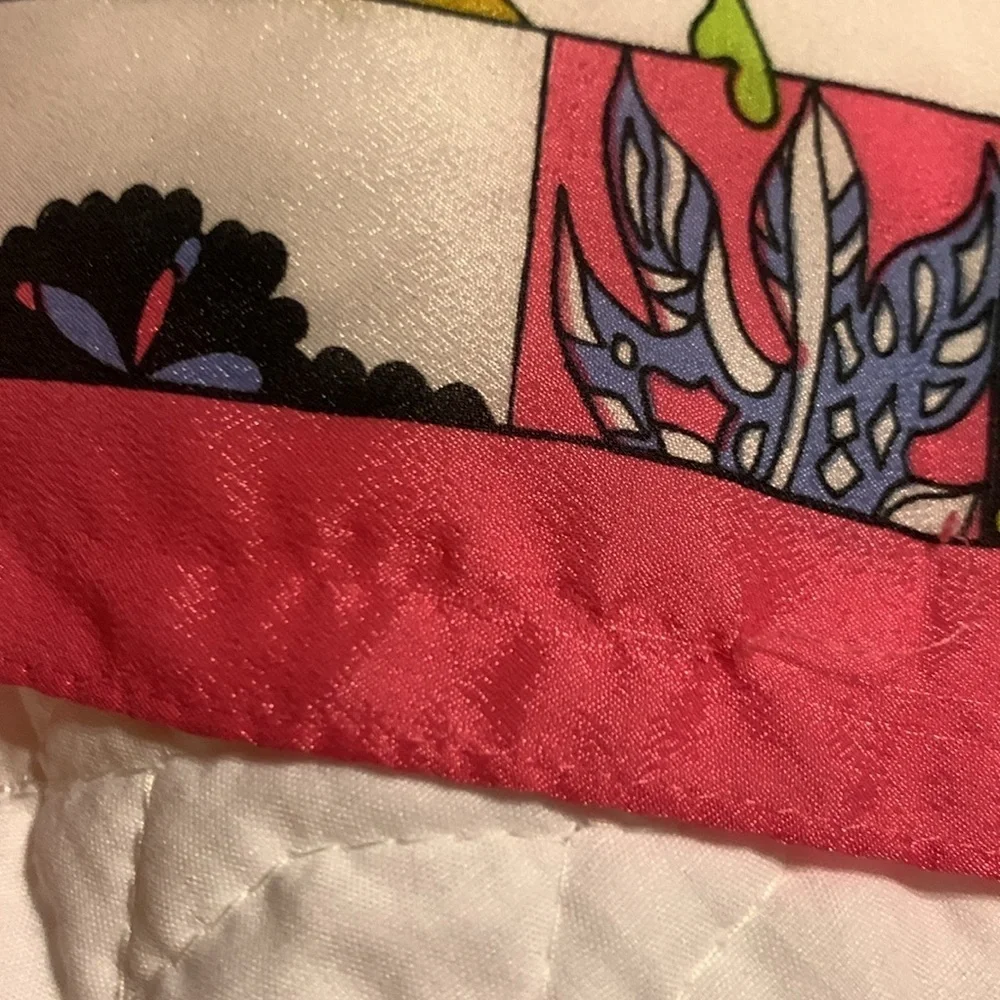 Vintage Paoli silk scarf with floral and abstract print